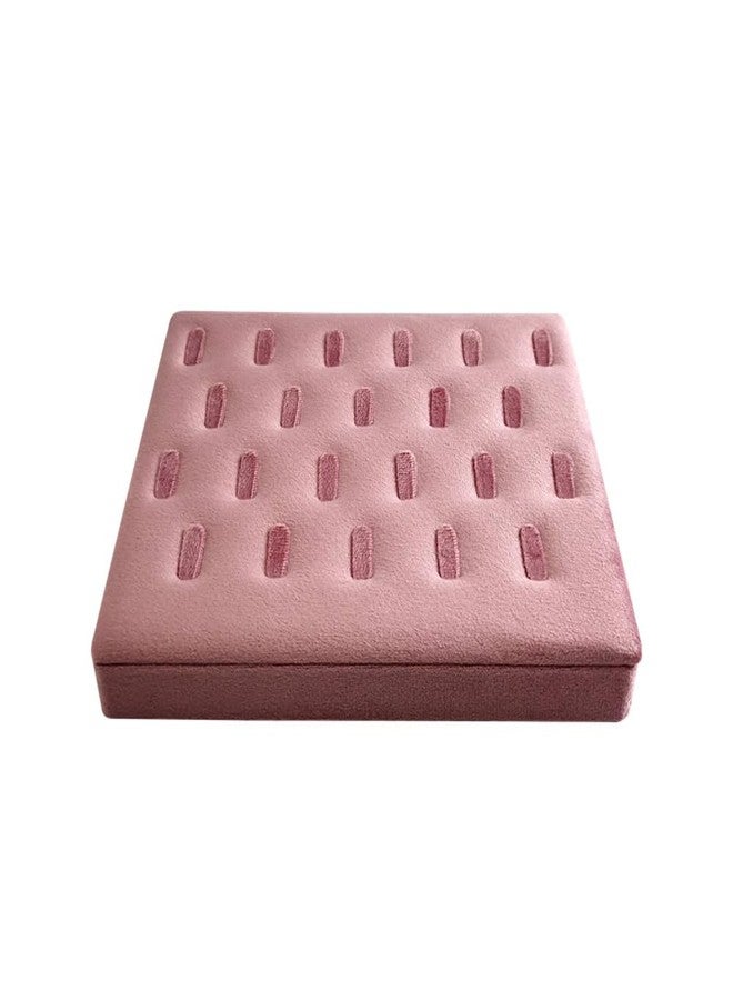 SCIKHEFT Jewelry Rack Display All Pink Velvet Cloth Window Necklace Ring Jewelry Display Props High-End Display Props (Bevel Ring Holder) - Image 1