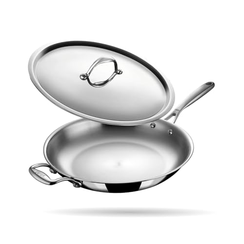 Stahl Artisan Triply 3 L, 28 cm Stainless Steel Fry Pan with Lid, Induction & Gas Stove Compatible Frying Pan, Omelette Pan, Egg Pan - Image 1
