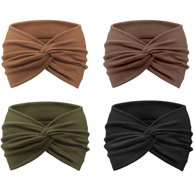 AQOKKA Extra Wide Headbands for Women Large Turban Headband Non Slip Boho Elastic Hairband Hair Twisted Knot Head Bands Accessories - Image 3