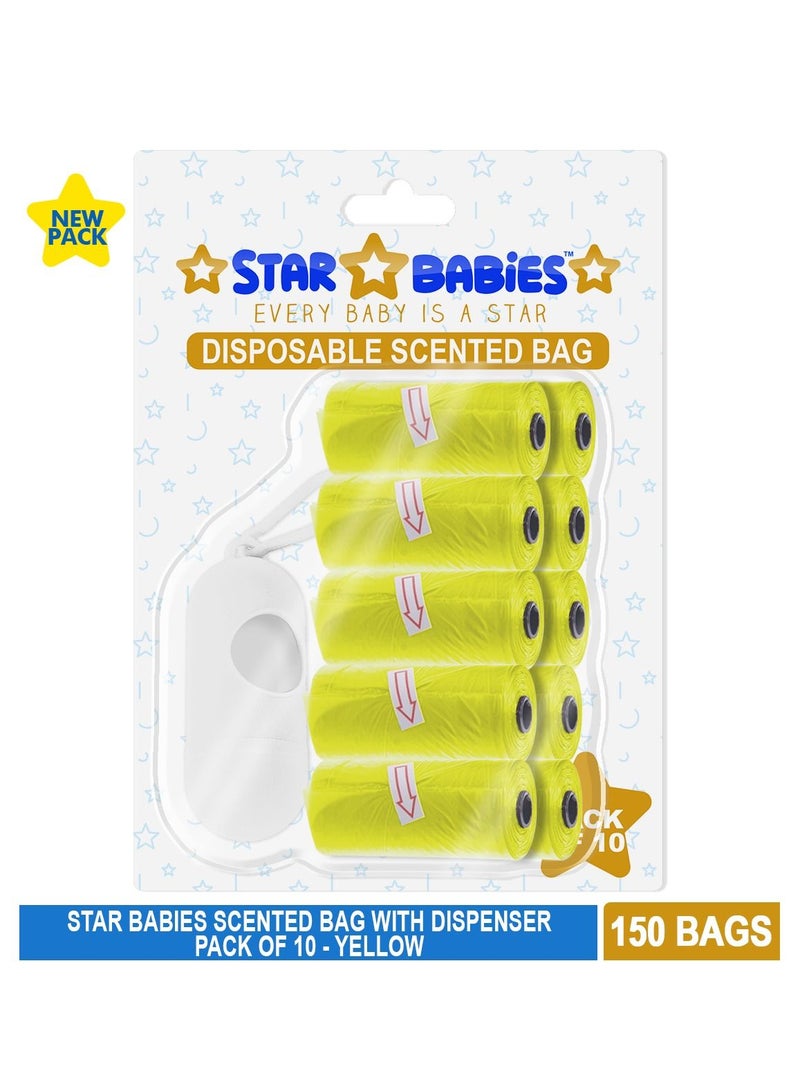 STAR BABiES Scented Bag With Dispenser Blister - Pack of 10 - Yellow - Image 2