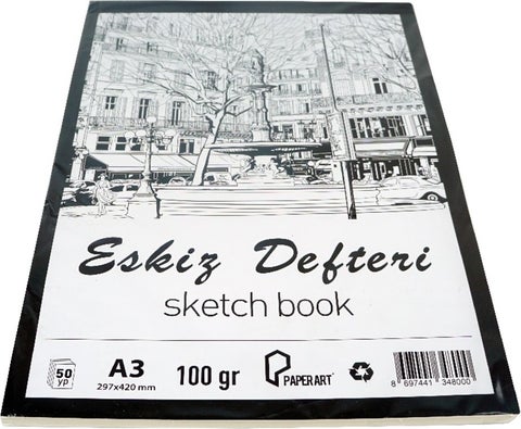 A3 Size Spiral 50 Yp 100 gr Sketch Skech Notebook