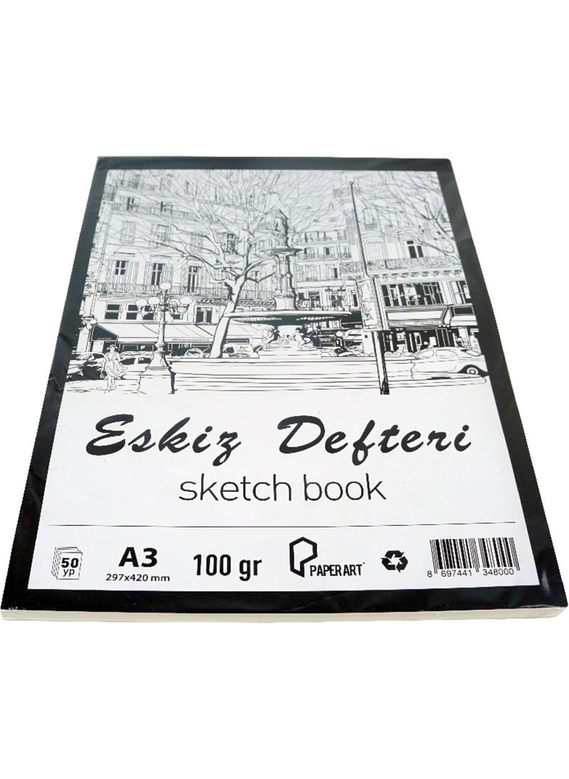 Paperart - A3 Size Spiral 50 Yp 100 gr Sketch Skech Notebook - Image 1