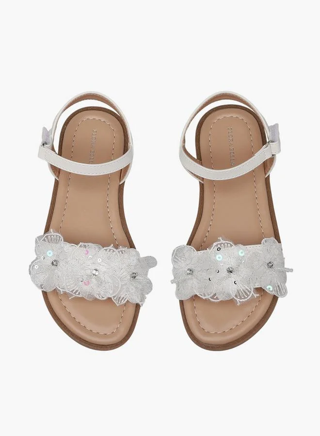 فلورا بيلا من شو إكسبرس Girls Floral Applique Strap Sandals