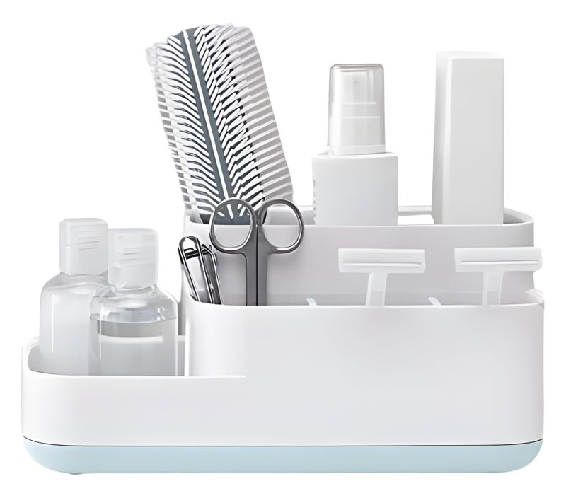Jinila 5 Compartment Multipurpose Storage Holder for Kitchen and Bathroom Sink Organizer, Toothbrush & Shaving Kit Holder, Plastic (Multicolor, Pack of 1) - Image 2