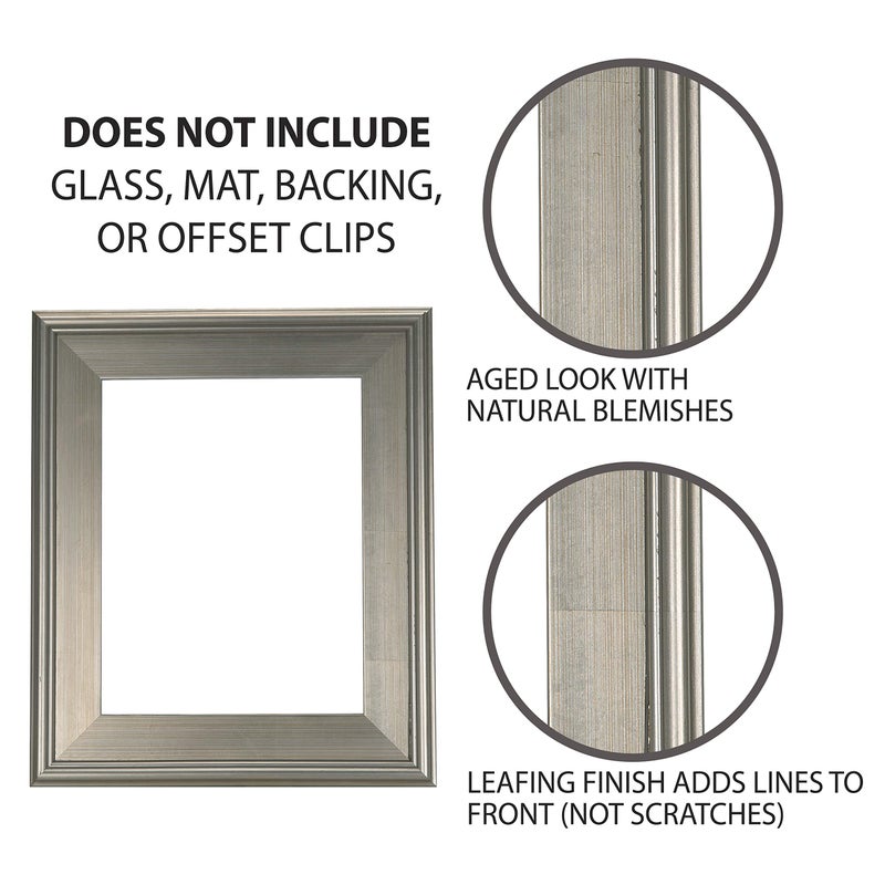 كرييتف مارك إطار صورة إبداعي مارك بلين بلين خشبي - 5 × 7 فضية - إطار واحد احترافي لألواح الفن الممتدة صورًا ومزيد من الزجاج والدعم غير مدرج - Image 3