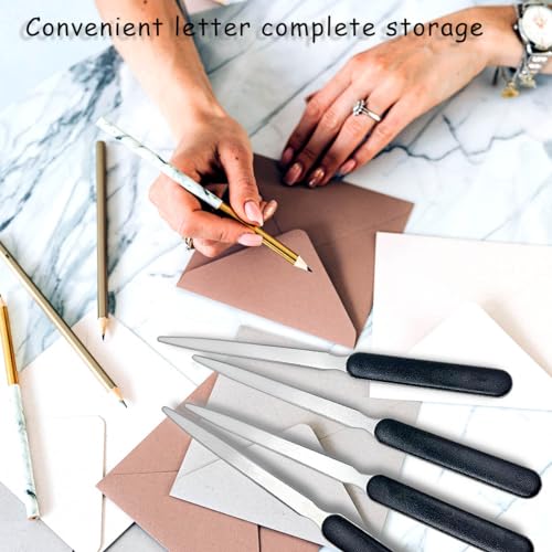 Qoaimu 4Pcs Stainless Steel Letter Opener Knife, Lightweight Mail Slitters, Office & Home Use - Image 3