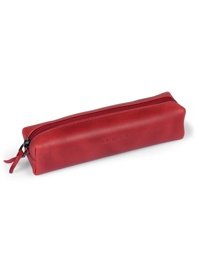 Londo Genuine Leather Zipper Pen, Pencil & Cosmetic Case - Image 1