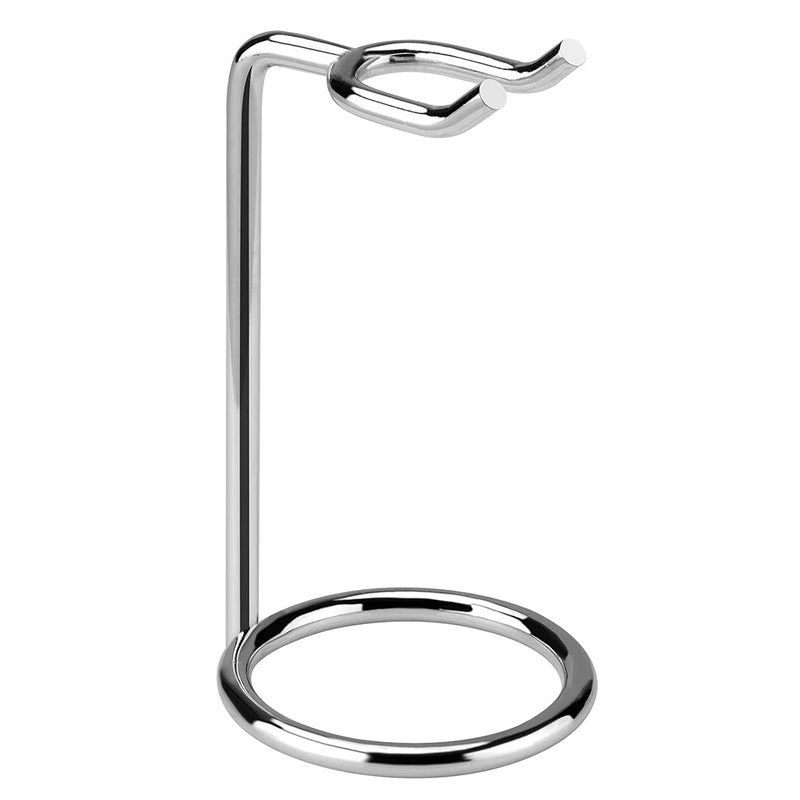 Linkidea Short Handle Safety Razor Stand Stainless Steel Shaving Razor Holder Deluxe Mens Travel Shaver Stand ONLY Compatible with Razor Handle Less Than 35 SilverPolished Chrome
