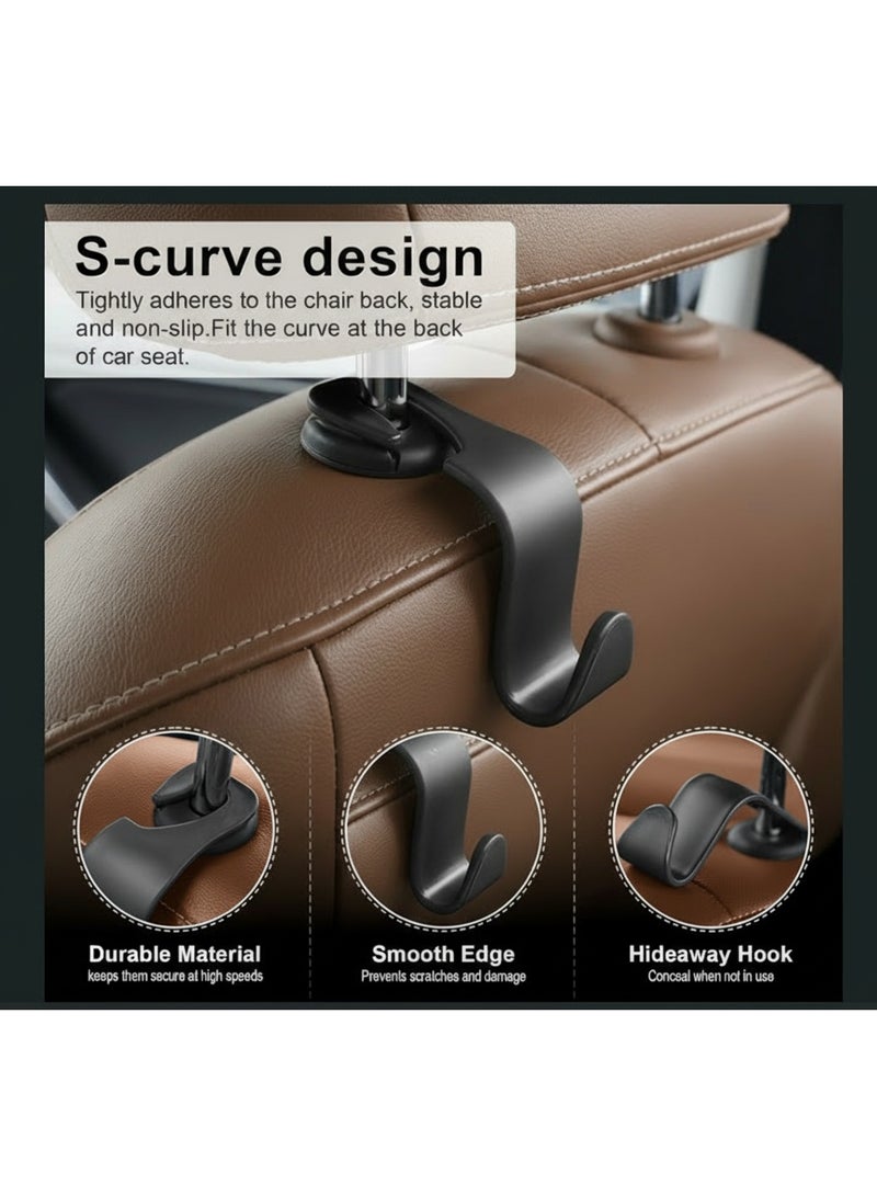 Dunekart Car Backseat Headrest Hooks Organizer | Nylon & Plastic Hanging Hooks for Handbags, Grocery Bags & Accessories - Image 2