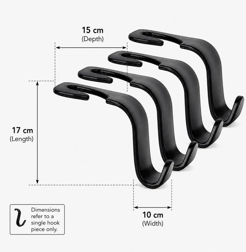 Dunekart Car Backseat Headrest Hooks Organizer | Nylon & Plastic Hanging Hooks for Handbags, Grocery Bags & Accessories - Image 3