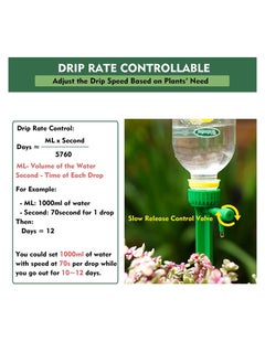 NIBEMINENT 4 Pack Plant Watering Devices Drip Irrigation Self Spikes with Anti-tilt Bracket Valve Control Switch Slow Release Vacation Plants System  - Image 5
