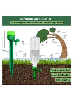 NIBEMINENT 4 Pack Plant Watering Devices Drip Irrigation Self Spikes with Anti-tilt Bracket Valve Control Switch Slow Release Vacation Plants System  - Image 3