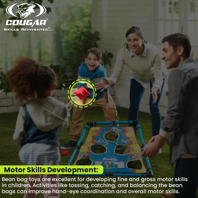 Cougar Mini Toy Cotton Educational Bean Bags with Superior and Premium Cotton Fabric for Hand Toss Games and Kids Fun Activities (Pack of 4) 10 cm x 10 cm - Image 4