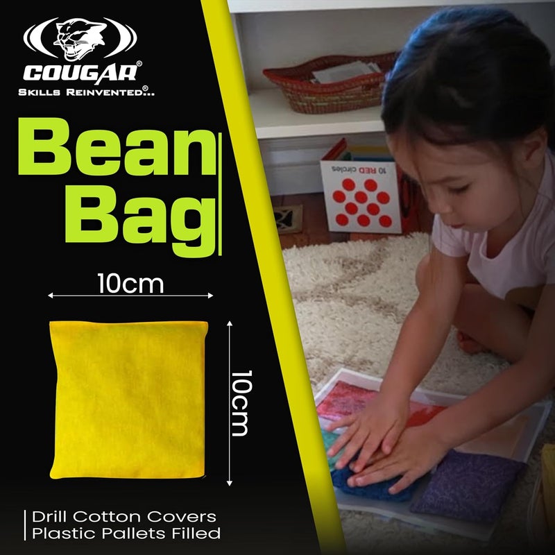 Cougar Mini Toy Cotton Educational Bean Bags with Superior and Premium Cotton Fabric for Hand Toss Games and Kids Fun Activities (Pack of 4) 10 cm x 10 cm - Image 2