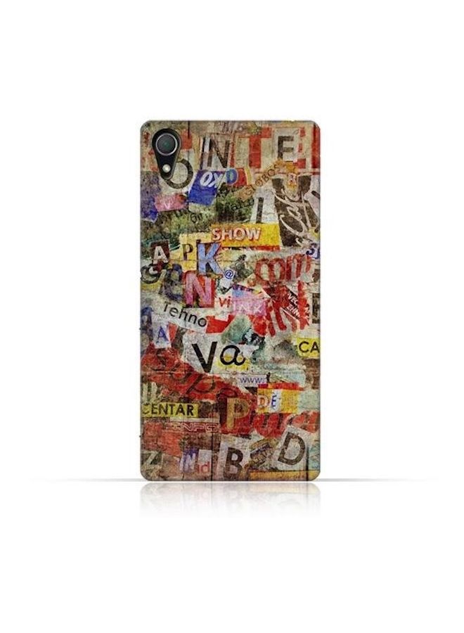 نيبمينينت غطاء حماية مصنوع من مادة البولي يوريثان الحراري والسيليكون بتصميم جريدة قديمة مهترئة وملمس خشن مستوحى موسيقى الجرونج لهاتف سوني إكسبيريا Z2 متعدد الألوان - Image 1