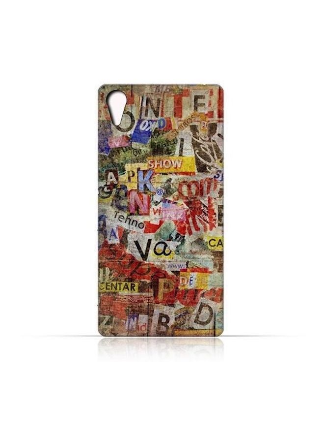 نيبمينينت غطاء حماية مصنوع من مادة البولي يوريثان الحراري والسيليكون بتصميم جريدة قديمة مهترئة وملمس خشن مستوحى موسيقى الجرونج لهاتف سوني إكسبيريا Z2 متعدد الألوان - Image 2