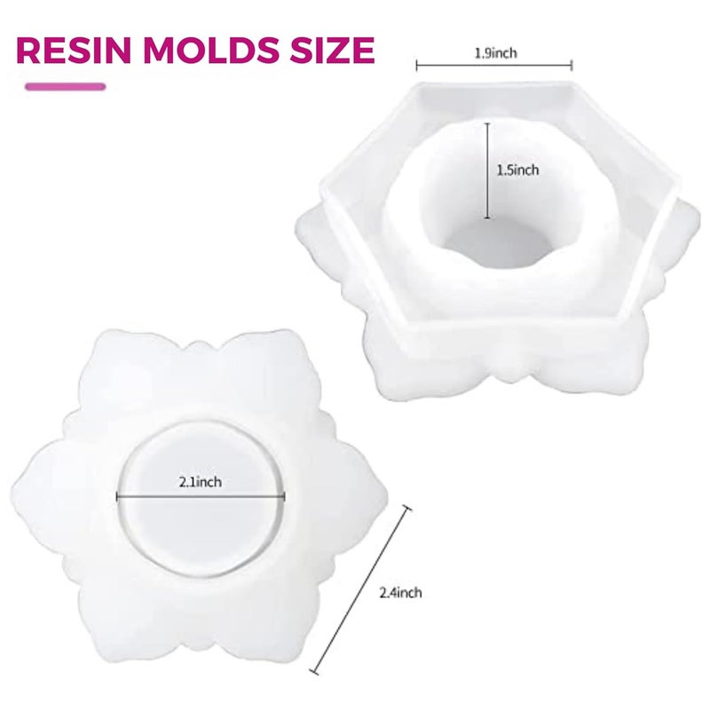 Oytra Oytra Resin Art Mould Silicone for Lotus Candle Tealight Holders DIY Art and Craft for Home Decor Beginners Artists Professionals for Gifting  - Image 2