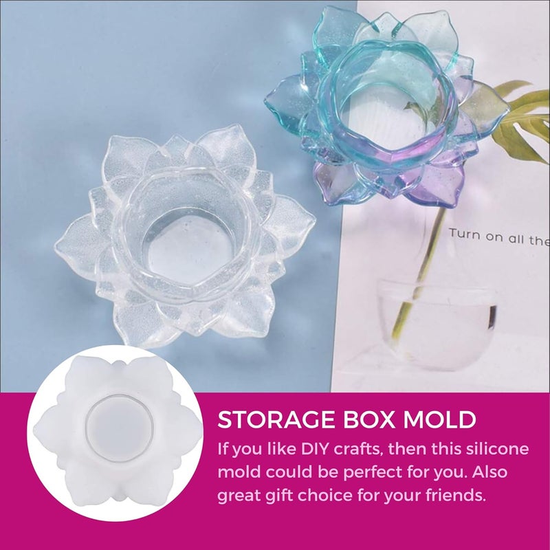 Oytra Oytra Resin Art Mould Silicone for Lotus Candle Tealight Holders DIY Art and Craft for Home Decor Beginners Artists Professionals for Gifting  - Image 5