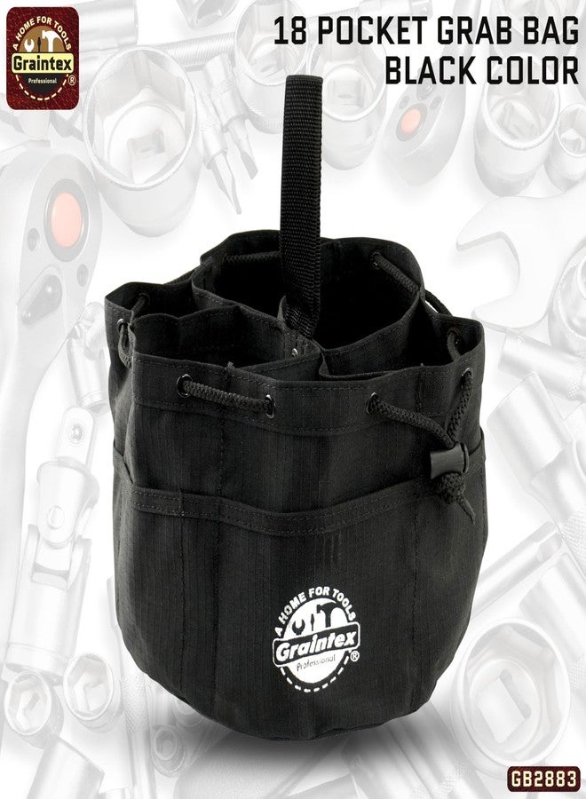 Graintex 18 Pockets Grab Bag Rip-stop Canvas Drawstring Closure, Small Part Organizer Pouch, Small Tools, Screws, Parts, Parachute Tool Bag for Efficient Storage to Essential Items at Job Site or Home - Image 2