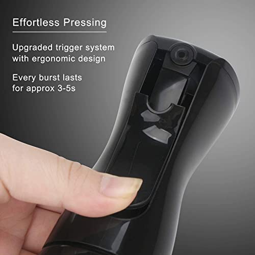 Lxoice Refillable Spray Bottles, Spray Bottle For Face, Saloon Sprayer Bottle, Spray Bottles For Hair (300 Ml) - Plastic, Water, Black - Image 4