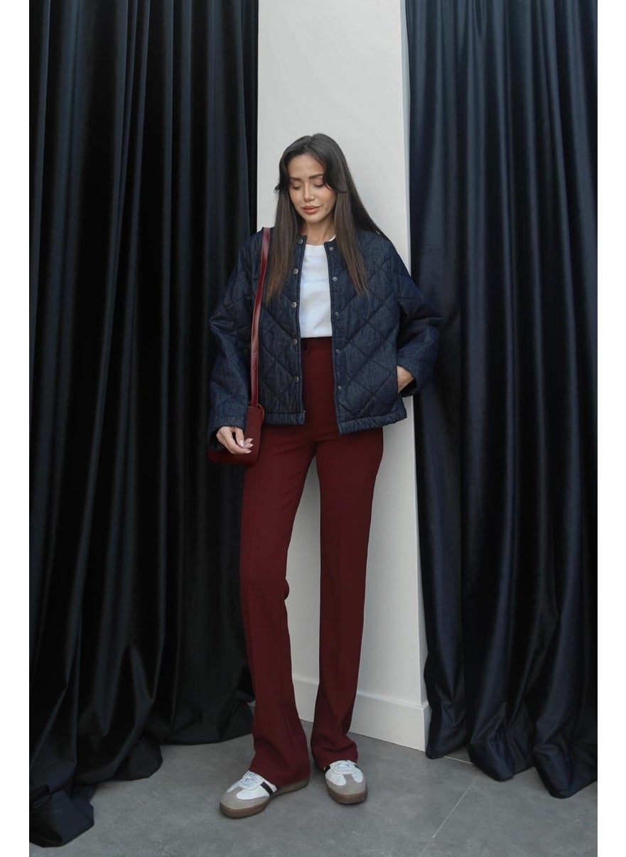 Havoş Burgundy Piping Palazzo Trousers  - Image 5