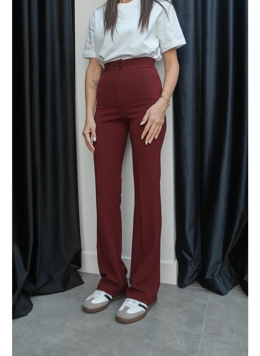 Havoş Burgundy Piping Palazzo Trousers  - Image 2