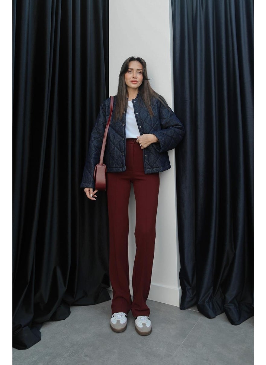 Havoş Burgundy Piping Palazzo Trousers  - Image 4