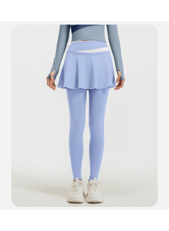 Women Yoga Tenis Skirts High Waist Fake Two Pieces Sports Leggings Fitness Gym Quick-Dry Skirt Athletic Running Legging - Image 2