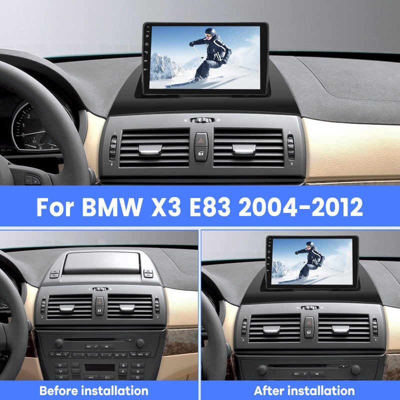 EKAT [2G+64G] Car Radio for BMW X3 E83 2004 2005 2006 2007 2008 2009 2010 2011 2012, Android 13 Touch Screen Car Play Stereo, Carplay/Android Auto/EQ Audio/Bluetooth/SWC - Image 2