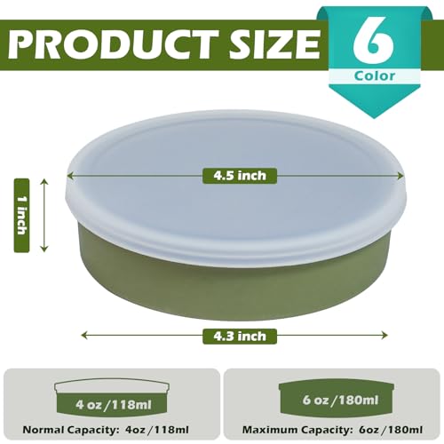 Koluti Silicone Ramekins set of 6 4oz Shallow Creme Brulee Bowl with Lid Oven Safe Souffle Baking Mini Dish Pudding Dessert Dipping Sauce Cups BPA Free Microwave Freezer Dishwasher Safe - Image 3