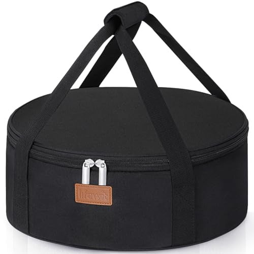 Lifewit Insulated Round Casserole Carrier, Portable Pie Carrier Bag for Hot or Cold Food, Fits 12.5" Baking Dish, Thermal Lunch Tote for Potluck Parties, Picnic and Cookouts, Black - Image 1