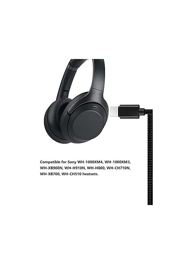erorex - 3M Ft Charger Cable Type C Charging Cord For Sony Xm4 Xm3 Wh 1000Xm4 Wf 1000Xm4 Wh 1000Xm3 Wh Ch510 Wh Ch710N Wh Xb900N Wf 1000Xm3 Headphones Black - Image 1