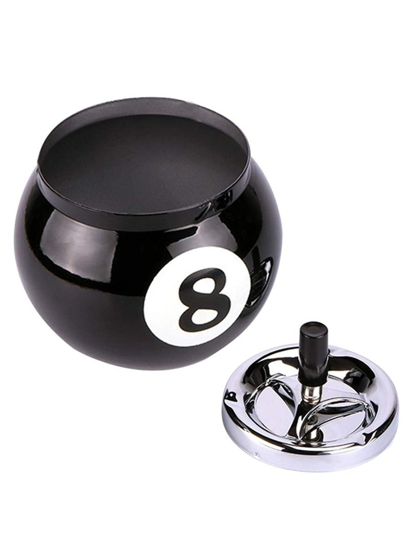 CMGTYYD Metal Car Ashtray, Creative Billiards Ashtray with Push-On Rotary Cover, Metal Smoking Ashtray, Stainless Steel Billiards Ball Ashtray for Car, Indoor and Outdoor Use  - Image 2