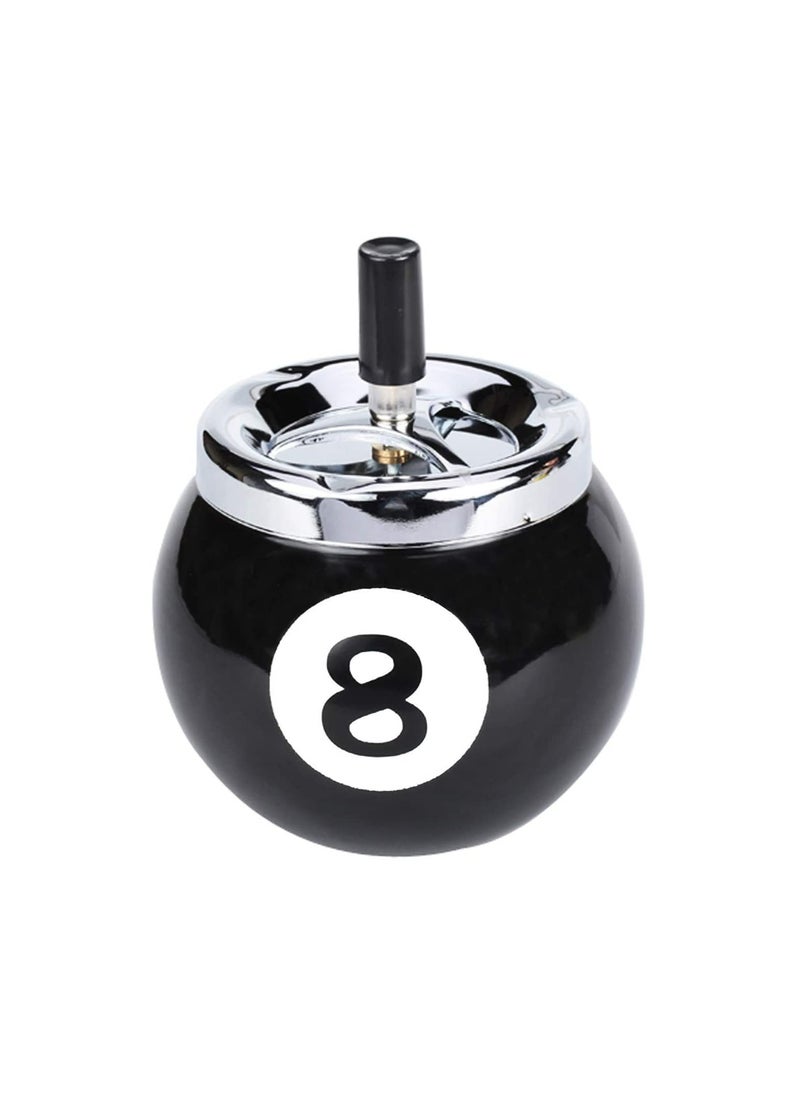 CMGTYYD Metal Car Ashtray, Creative Billiards Ashtray with Push-On Rotary Cover, Metal Smoking Ashtray, Stainless Steel Billiards Ball Ashtray for Car, Indoor and Outdoor Use  - Image 3
