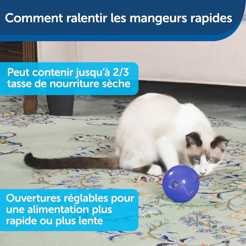 PetSafe SlimCat Interactive Feeder - Blue BPA-Free Plastic Toy for Cats - Image 4