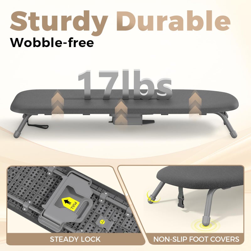 Kingboard Tabletop Ironing Board with Iron Holder, Small Iron Board with Heat Resistant Covers, Portable Mini Ironing Board with Non-Slip Feet for Home Travel, 12 * 32 Black - Image 5