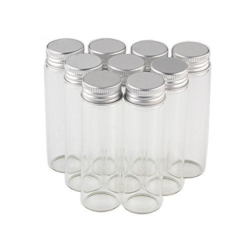 Jarvials 50ml Empty Seal Jars Glass Bottle with Aluminium Silver Color Screw Cap Sealed liquid Food Gift Container 12units (12, 50ML-LU-cap) - Image 1