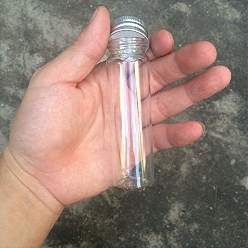 Jarvials 50ml Empty Seal Jars Glass Bottle with Aluminium Silver Color Screw Cap Sealed liquid Food Gift Container 12units (12, 50ML-LU-cap) - Image 5