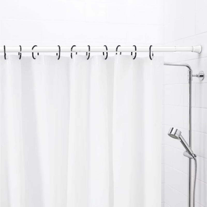 AIZESI Spring Tension Rods Adjustable Tension Curtain Rod Small Tension Rod No Drilling Expandable Spring Loaded Curtain Tension Rod?White,45" to 77"-1Pcs) - Image 4