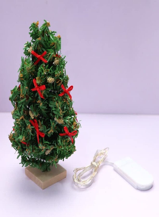 SXFSE Dollhouse Decoration Accessories, 1:12 Dollhouse Miniature 1 Pc Mini Christmas Tree with Light - Image 3