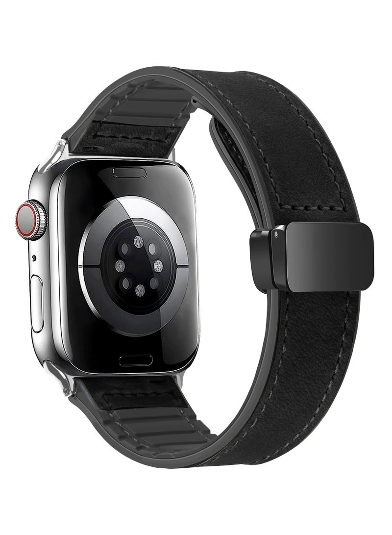 ملائكي  سوار مغناطيسي متوافق مع ساعة أبل مقاسات 44مم، 45مم، 49مم، 46مم، 42مم للرجال والنساء. سوار سيليكون رياضي بتصميم حلقة فردية، مناسب لـ iWatch السلسلة 10، 9، 8، 7، 6، 5، 4، 3، SE الإصدار الثاني، وألترا. - Image 1