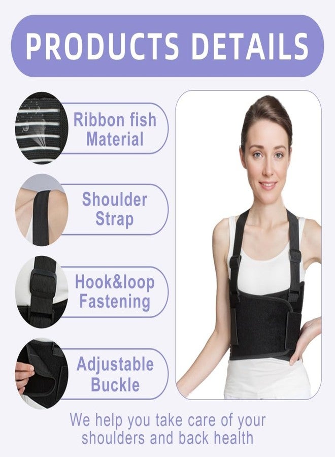 Malloraned Broken Rib Brace,Chest Wrap Ribs Support Belt(Black,X-Large) - Image 5