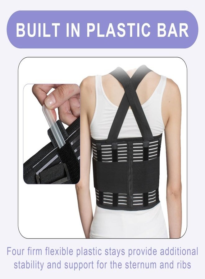 Malloraned Broken Rib Brace,Chest Wrap Ribs Support Belt(Black,X-Large) - Image 2