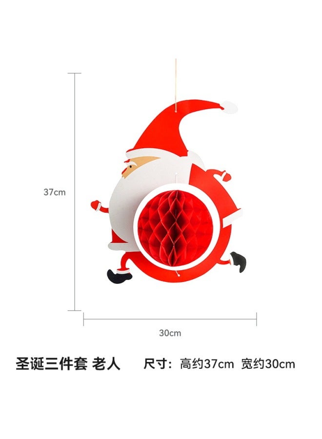 Autonomy Christmas Decoration Props Wall Flower Hanging Decoration Classroom Scene Layout Window Flag Honeycomb Ball Photo Props - Image 1