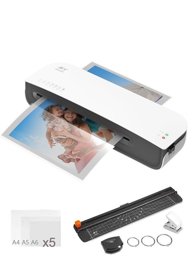 OSMILE Laminator, Laminater Machine, 9 Inch Thermal Laminater Machine,Hot & Cold Thermal Laminator for Home Office School Business Use with 15pcs Laminating Sheets & Paper cutter & Corner rounder - Image 1