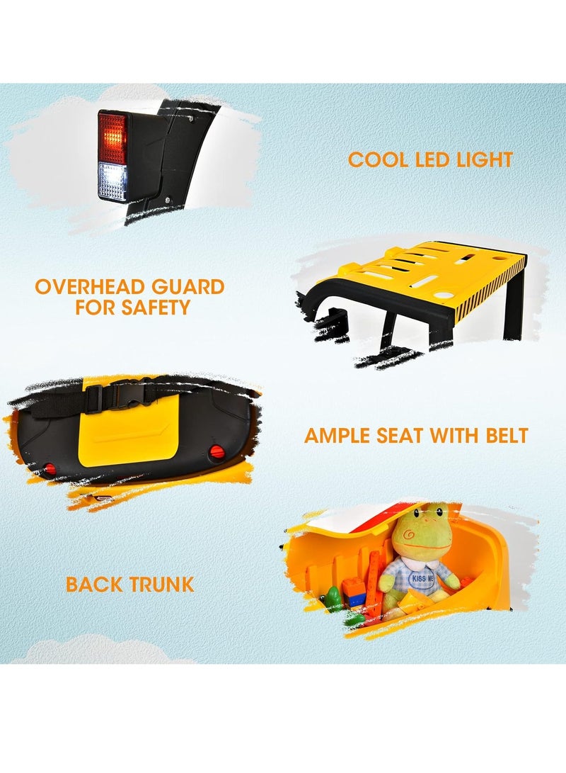 Reko kids ride on forklift - 12V Kids Forklift Ride on Car, Licensed JCB Battery Powered Electric Ride On Construction Car with Liftable Fork, Remote Control, Seat Belt, Spring Suspension, Yellow - Image 3