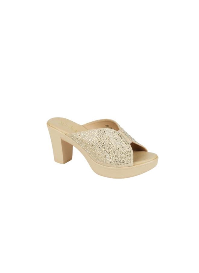 Michelle Morgan 092-2893 Michelle Morgan Ladies Block Heel Sandals 314RC867 Beige  - Image 3