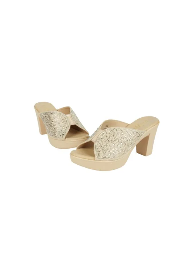 ميشيل مورجان 092-2893 Michelle Morgan Ladies Block Heel Sandals 314RC867 Beige