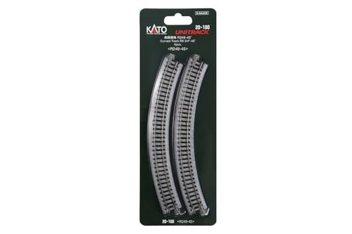 Kato USA Model Train Products Unitrack, 249mm (9 3/4") Radius 45-Degree Curve Track (4-Piece) - Image 4