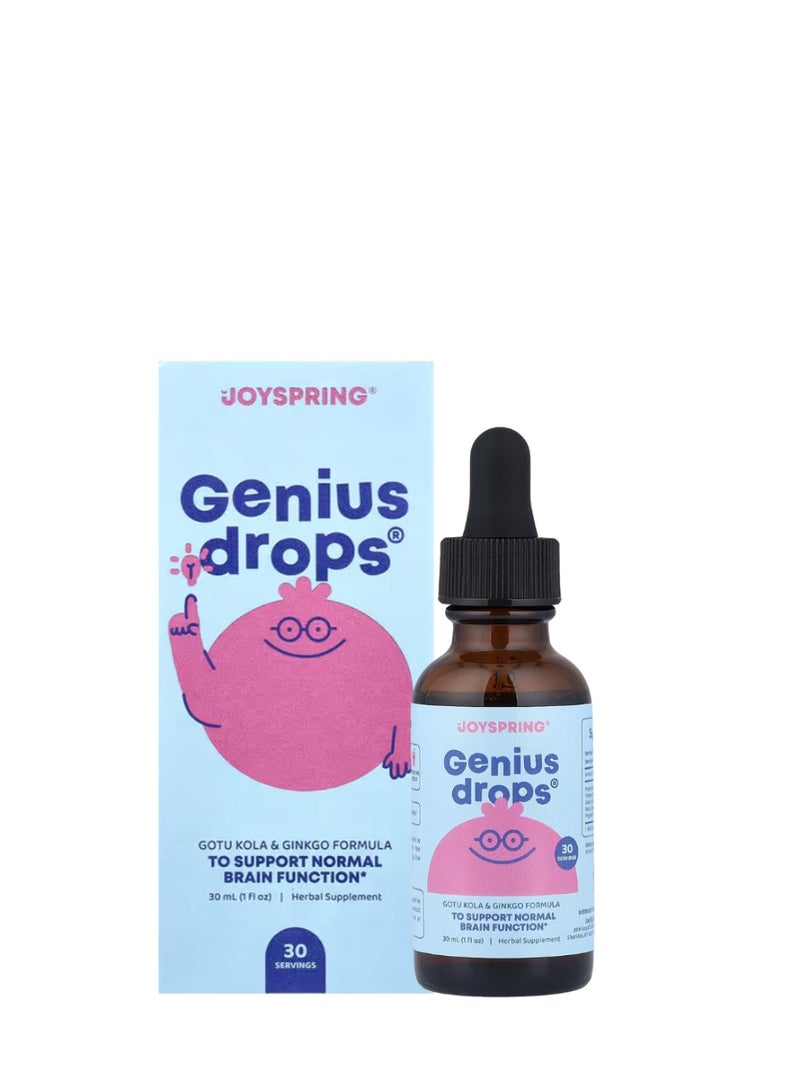 JoySpring, Genius Drops, Focus + Attention, 1 fl oz (30 ml) - Image 1